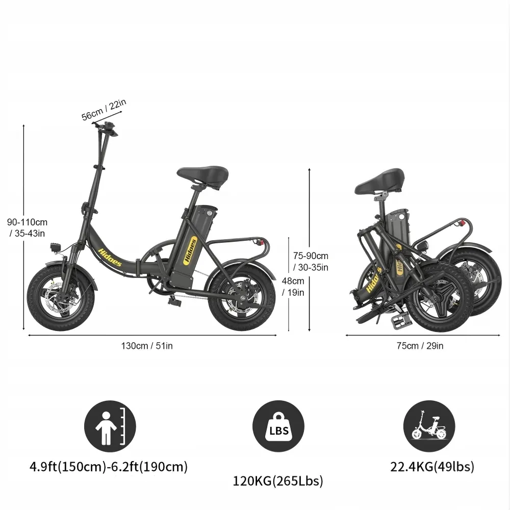 HIDOES C5 Vélo Électrique Pliant image 4
