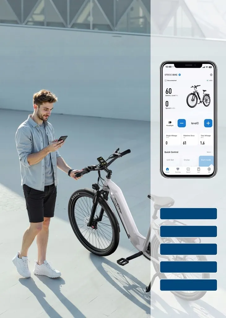 Vélo électrique Onesport OT05 de couleur blanche, design épuré