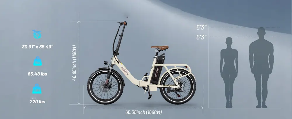 ONESPORT OT16-2 Vélo Électrique Pliable image 12