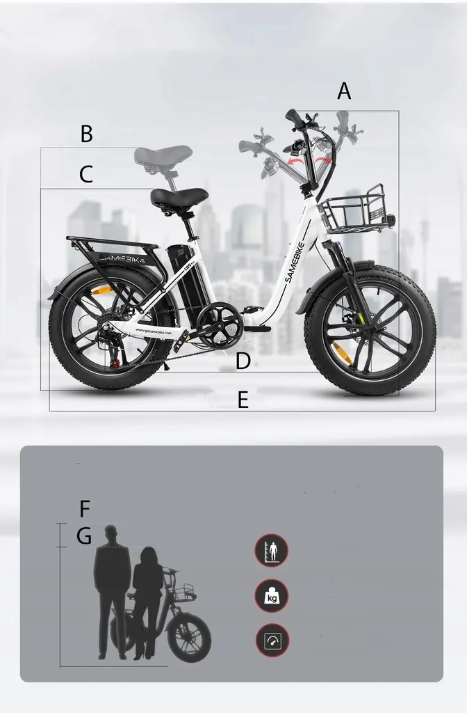 SAMEBIKE C05 Pro Vélo Électrique Pliable image 12