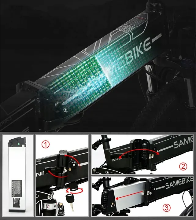 Roues 26 pouces du vélo électrique pliant SAMEBIKE LO26-II-FT-YD