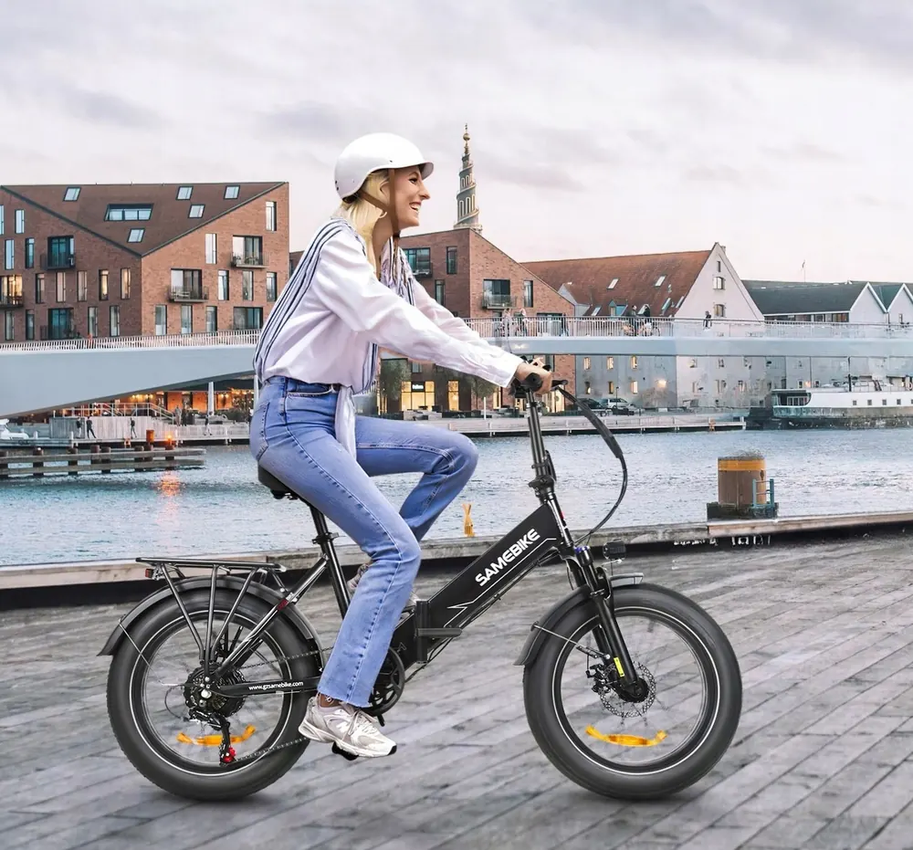 Marque Samebike sur le cadre du vélo électrique LOTDM200-II