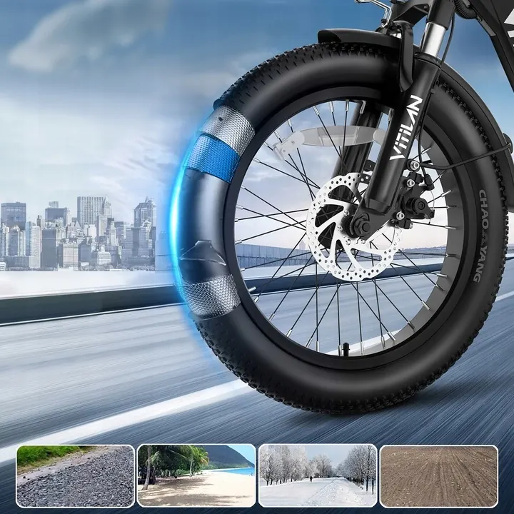 Vélo électrique VITILAN U3 750W avec batterie 48V13AH et pneus 20 pouces